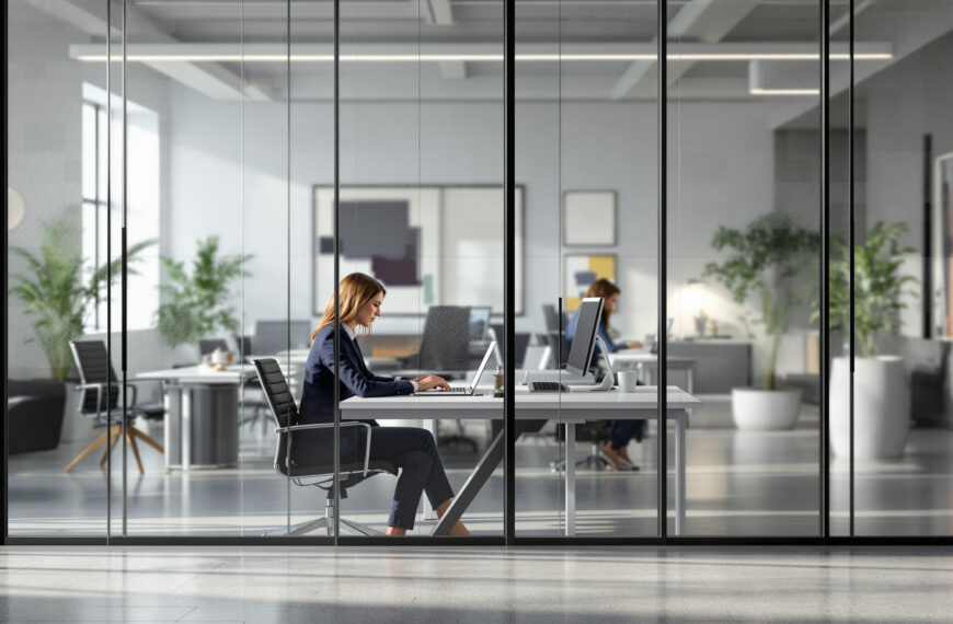 découvrez nos solutions de vitrophanie de bureau alliant confidentialité et aménagement esthétique pour créer un espace de travail à la fois ouvert et protégé.