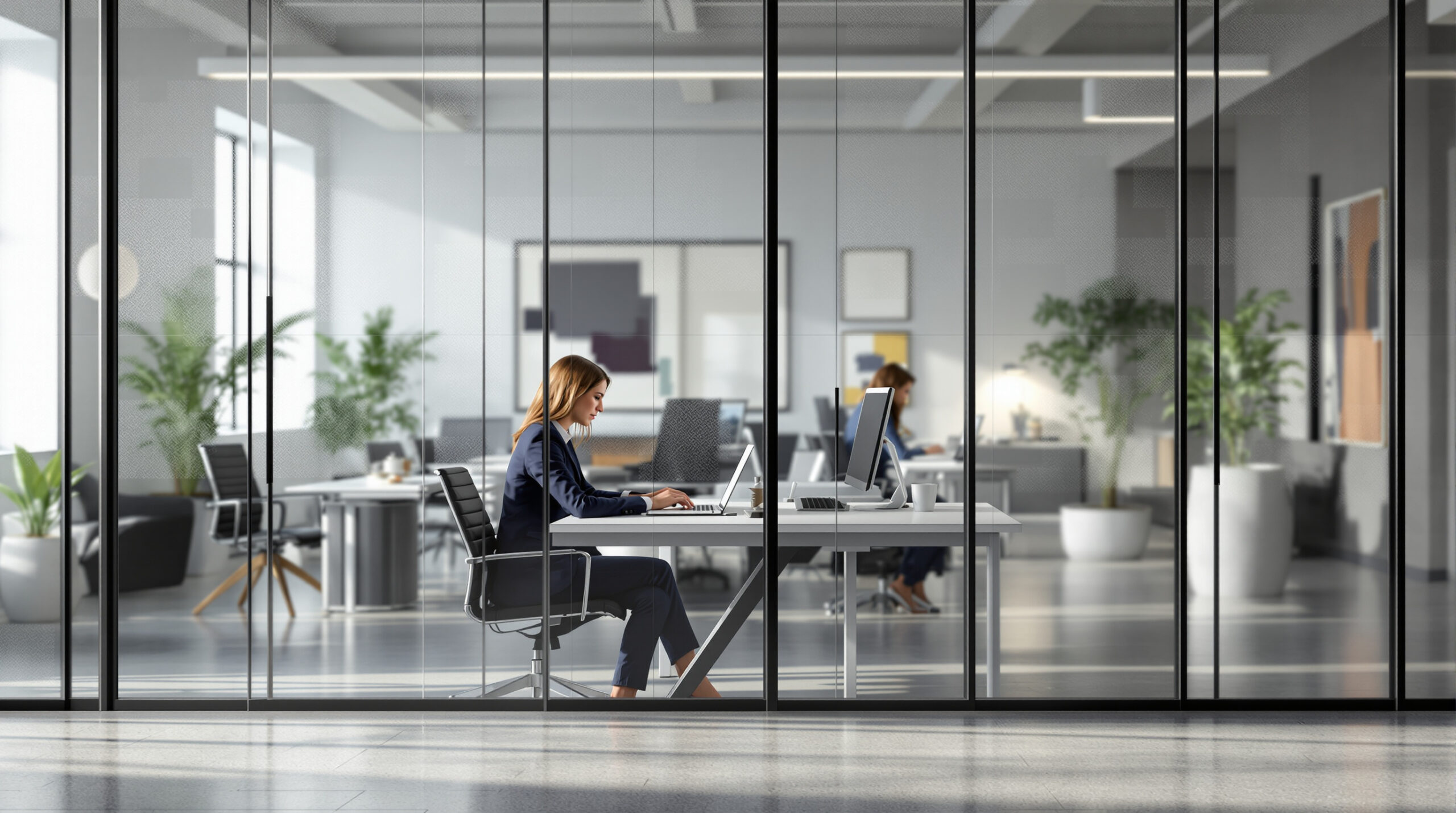 découvrez nos solutions de vitrophanie de bureau alliant confidentialité et aménagement esthétique pour créer un espace de travail à la fois ouvert et protégé.