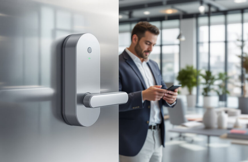 découvrez notre serrure connectée dédiée aux locaux professionnels, permettant une gestion sécurisée et à distance des accès pour une tranquillité optimale.