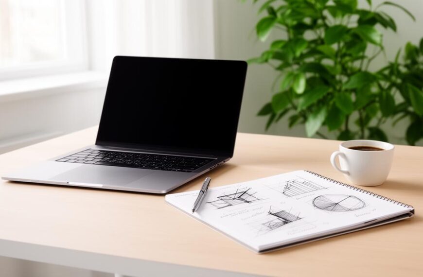 image d'un ordinateur portable sur une table en bois